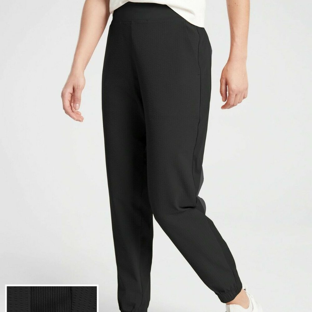 Athleta Textured Brooklyn Joggers size 16 Black